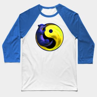 ying yang blue and yellow eternity bear - hibernating at peace Baseball T-Shirt